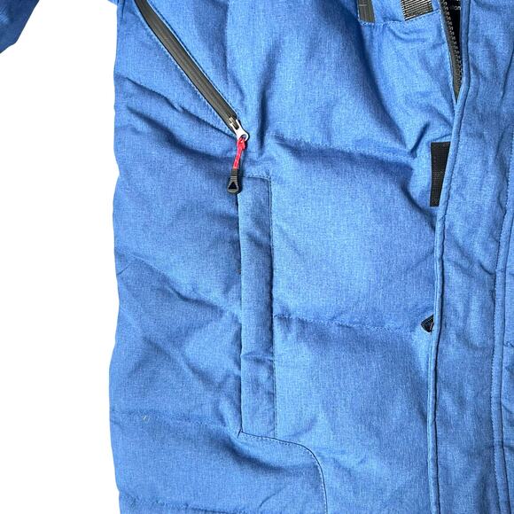 Down Fkow Blue Hooded Winter Ski Jacket 3XL (Fits Smaller) - Picture 7 of 13